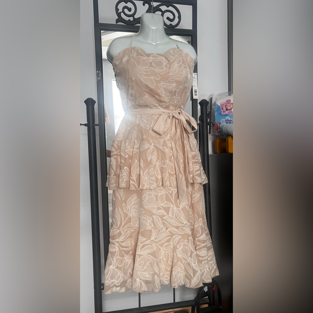 Elegant Lace Tiered Dress in Cream’s